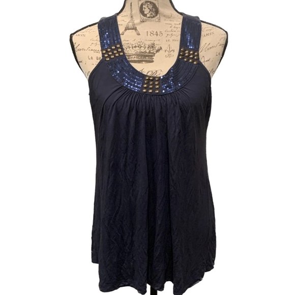 Willi Smith Tops - Willi Wear Size Small Blue Halter with Sequins
